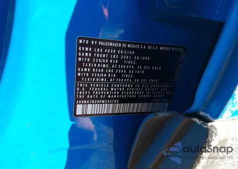 2023 Volkswagen Taos 1.5T Se из США, поврежденный, VIN 3VVNX7B29PM334769